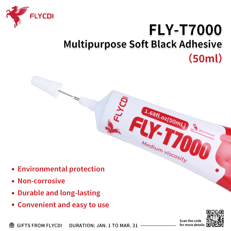 FLY-T7000 Multipurpose Soft Black Adhesive