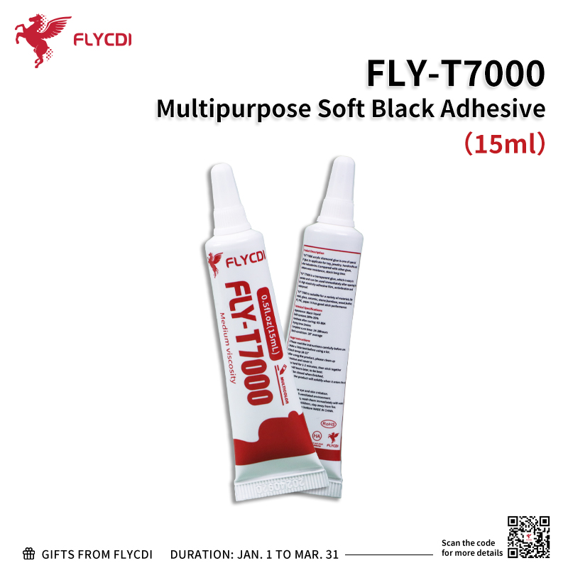 FLY-T7000 Multipurpose Soft Black Adhesive